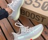 Женские кроссовки Adidas Yeezy серые с зеленым