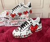 Женские кеды Dolce & Gabbana 2022 белые с цветным рисунком Love