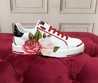Женские кеды Dolce & Gabbana 2022 белые с цветным рисунком розы