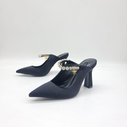 Женские туфли Versace 2022-2023 черные текстильные