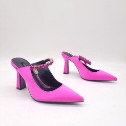 Женские туфли Versace 2022-2023 розовые текстильные