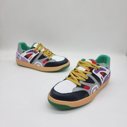 Мужские кроссовки Gucci 2022-2023 кожаные разноцветные