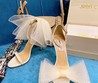 Женские туфли Jimmy Choo 2022 белые текстильные с открытым носком