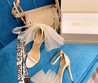 Женские туфли Jimmy Choo 2022 белые текстильные с открытым носком
