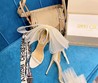 Женские туфли Jimmy Choo 2022 белые текстильные с открытым носком