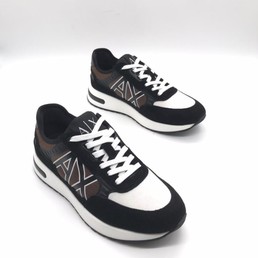 Мужские кроссовки Armani Exchange 2022-2023 черные с коричневым