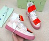 Женские кроссовки Off White белые с розовым