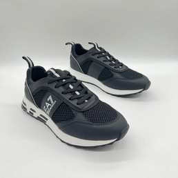 Мужские кроссовки Emporio Armani 2022-2023 черные кожаные