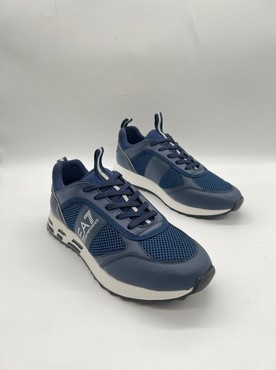 Мужские кроссовки Emporio Armani 2022-2023 синие кожаные