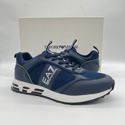 Мужские кроссовки Emporio Armani 2022-2023 синие кожаные