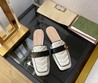 Женские мюли Gucci 2022 с орнаментом GG белые кожаные