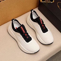 Мужские кроссовки Prada 2022-2023 белые с черным
