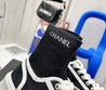 Женские высокие кеды Chanel 2022 черные с белой подошвой