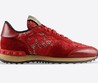 Женские кружевные кроссовки Valentino Garavani Rockstud красные