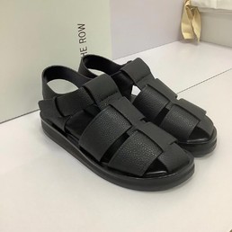 Женские кожаные сандалии The Row черные