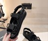 Сандалии женские Chanel 2022 черные кожаные с текстурой