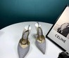 Женские туфли Jimmy Choo 2022 серые с блестками с открытой пяткой