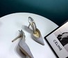 Женские туфли Jimmy Choo 2022 серые с блестками с открытой пяткой