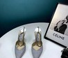 Женские туфли Jimmy Choo 2022 серые с блестками с открытой пяткой