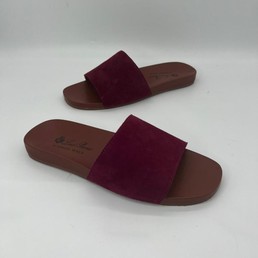 Мужские шлепанцы Loro Piana 2022-2023 замшевые бордовые