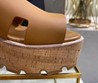 Женские кожаные шлепанцы Hermes 2022 коричневые на платформе