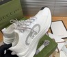 Женские кроссовки Gucci белые текстильные