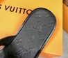 Мужские шлепанцы Louis Vuitton черные кожаные