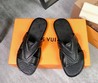 Мужские шлепанцы Louis Vuitton черные кожаные
