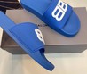 Мужские шлепанцы Balenciaga кожаные синие