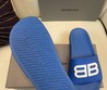 Мужские шлепанцы Balenciaga кожаные синие