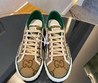 Женские кеды Gucci коричневые с белой окантовкой