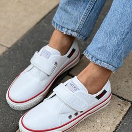 Кроссовки Gucci Tennis 1977 белые кожаные