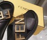 Женские шлепанцы Fendi new collection черные кожаные