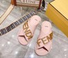 Женские шлепанцы Fendi new collection розовые кожаные