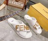 Женские шлепанцы Fendi new collection белые кожаные