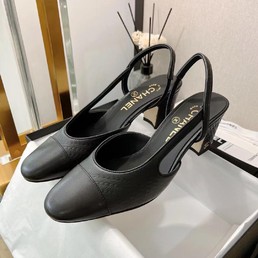 Босоножки женские Chanel 2022 черные кожаные