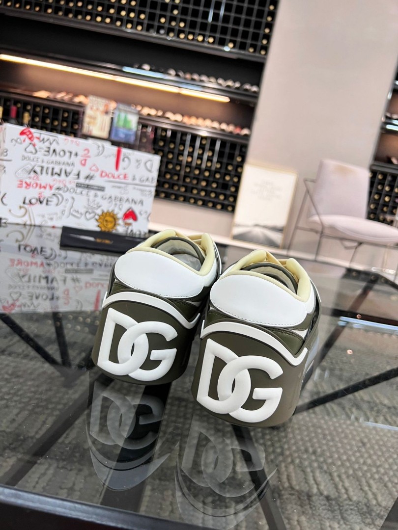 Мужские кроссовки Dolce & Gabbana 2022-2023 зеленые кожаные