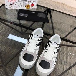 Мужские кроссовки Dolce & Gabbana 2022-2023 белые с черным кожаные