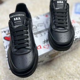 Мужские кроссовки Dolce & Gabbana New Collection 2022-2023 черные кожаные