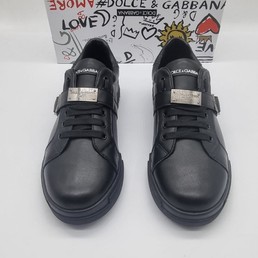 Мужские кроссовки Dolce & Gabbana 2022 черные кожаные