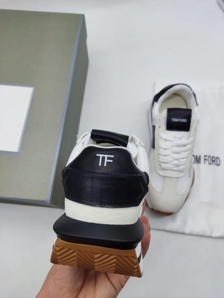 Женские кроссовки Tom Ford 2022 белые с черным