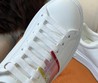 Кожаные женские кеды Louis Vuitton 2022 белые с дополнением розового