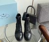 Женские ботинки Prada 2022 черные с сеткой