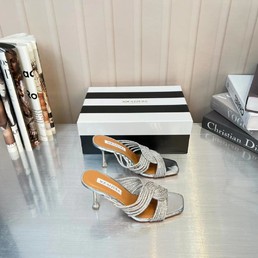 Босоножки Aquazzura Firenze 2022 серебристые