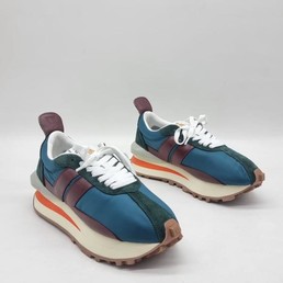 Женские кроссовки Lanvin 2022 синие с коричневым