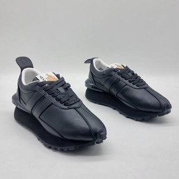 Женские кроссовки Lanvin 2022 черные кожаные