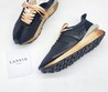 Женские кроссовки Lanvin 2022 черные с бежевой подошвой