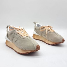 Женские кроссовки Lanvin 2022 бежевые замшевые