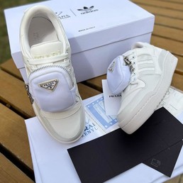 Женские кроссовки Prada Re Nylon Adidas белые