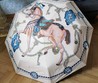 Зонт Hermes бежевый с рисунком лошади